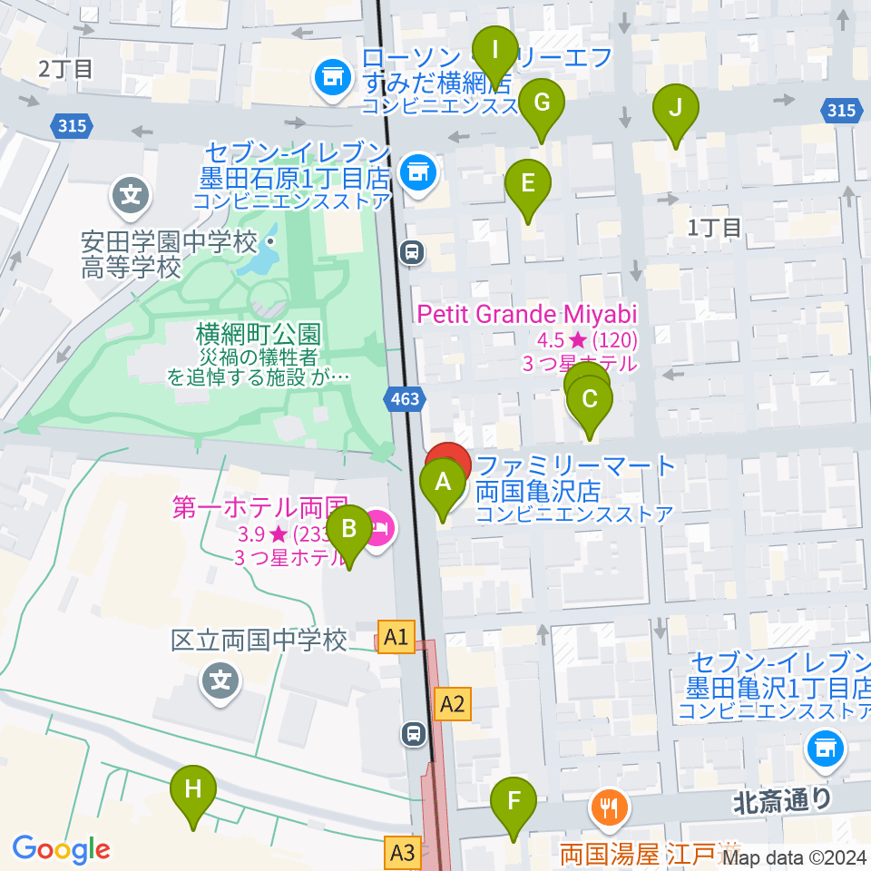 る・みゅう音楽教室周辺のカフェ一覧地図