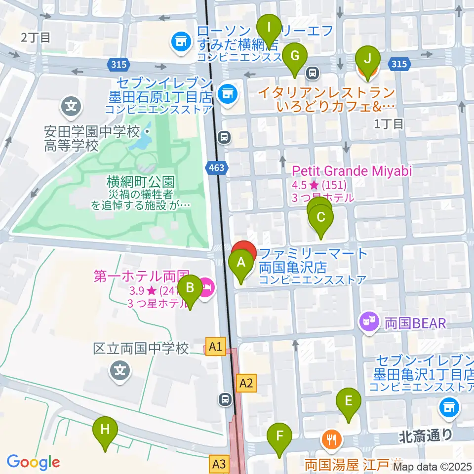 る・みゅう音楽教室周辺のカフェ一覧地図