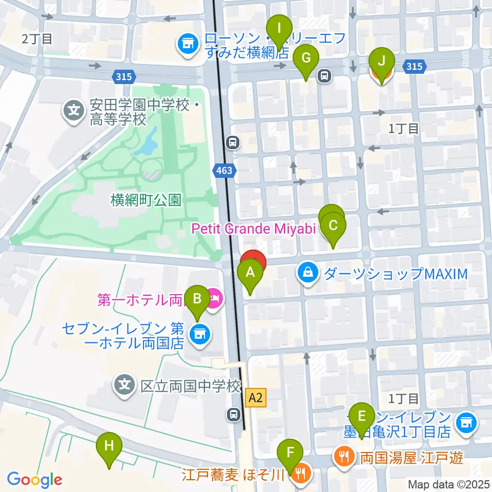 る・みゅう音楽教室周辺のカフェ一覧地図