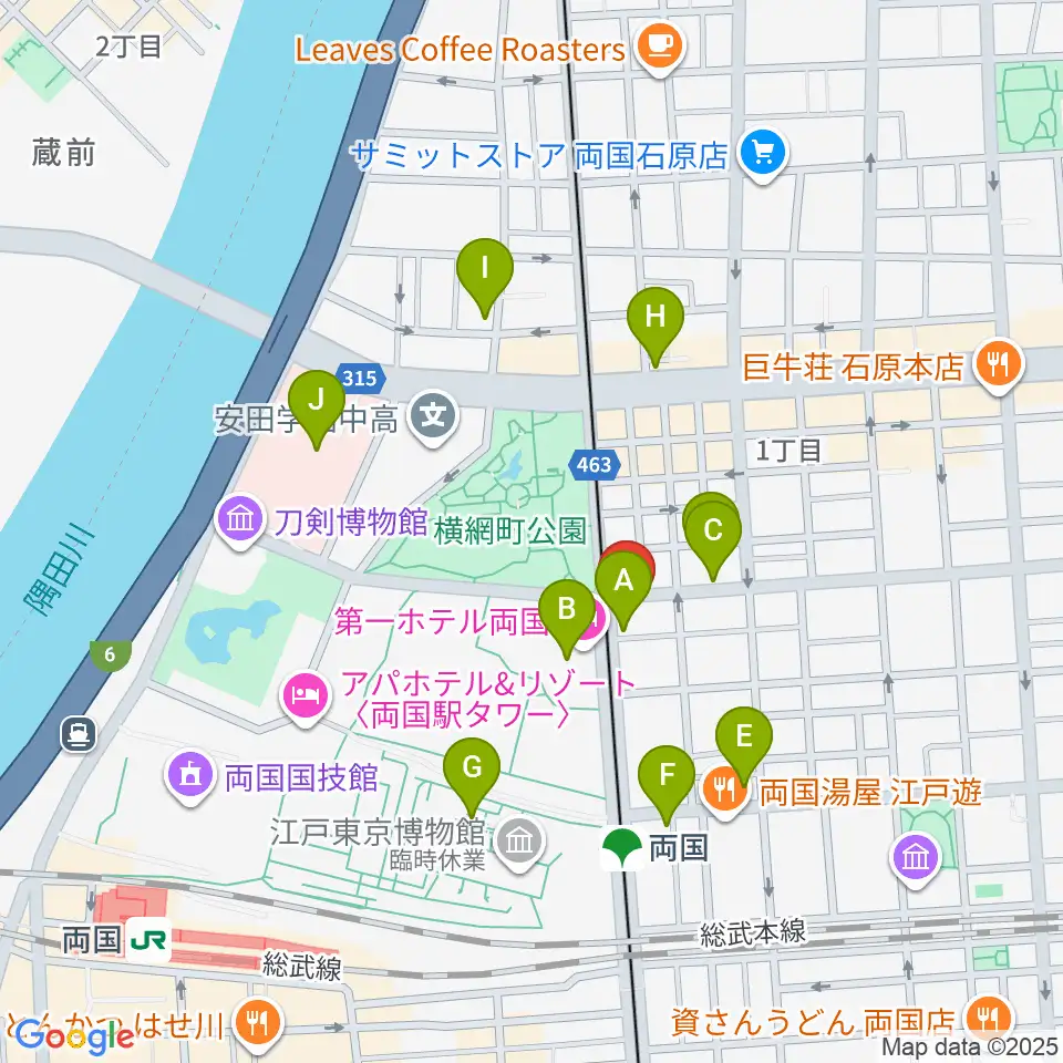 る・みゅう音楽教室周辺のカフェ一覧地図