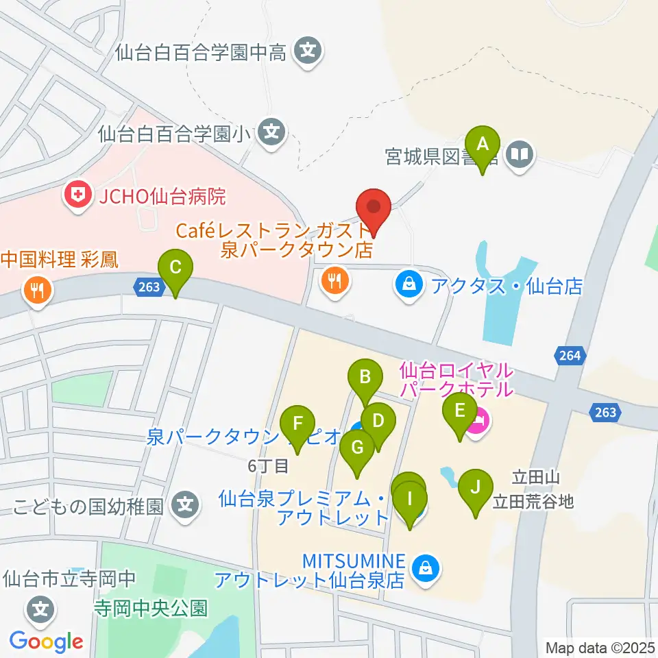 泉パークタウンカルチャーセンター周辺のカフェ一覧地図