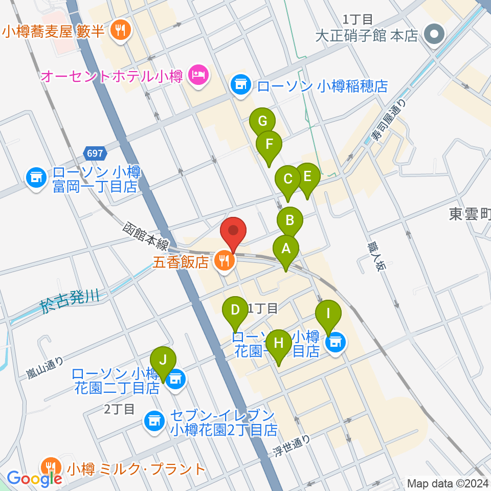 小樽ニューポート周辺のカフェ一覧地図