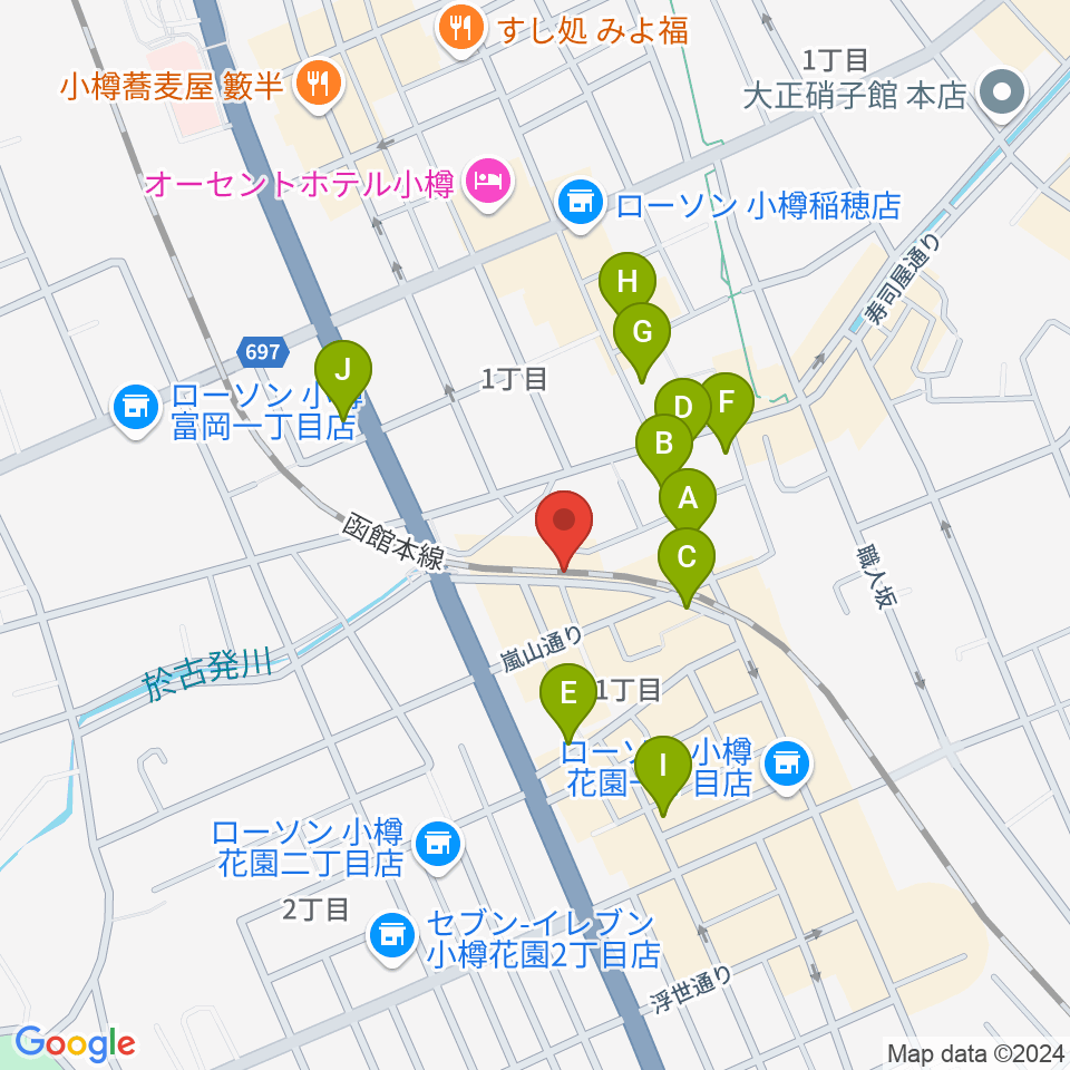 小樽ニューポート周辺のカフェ一覧地図