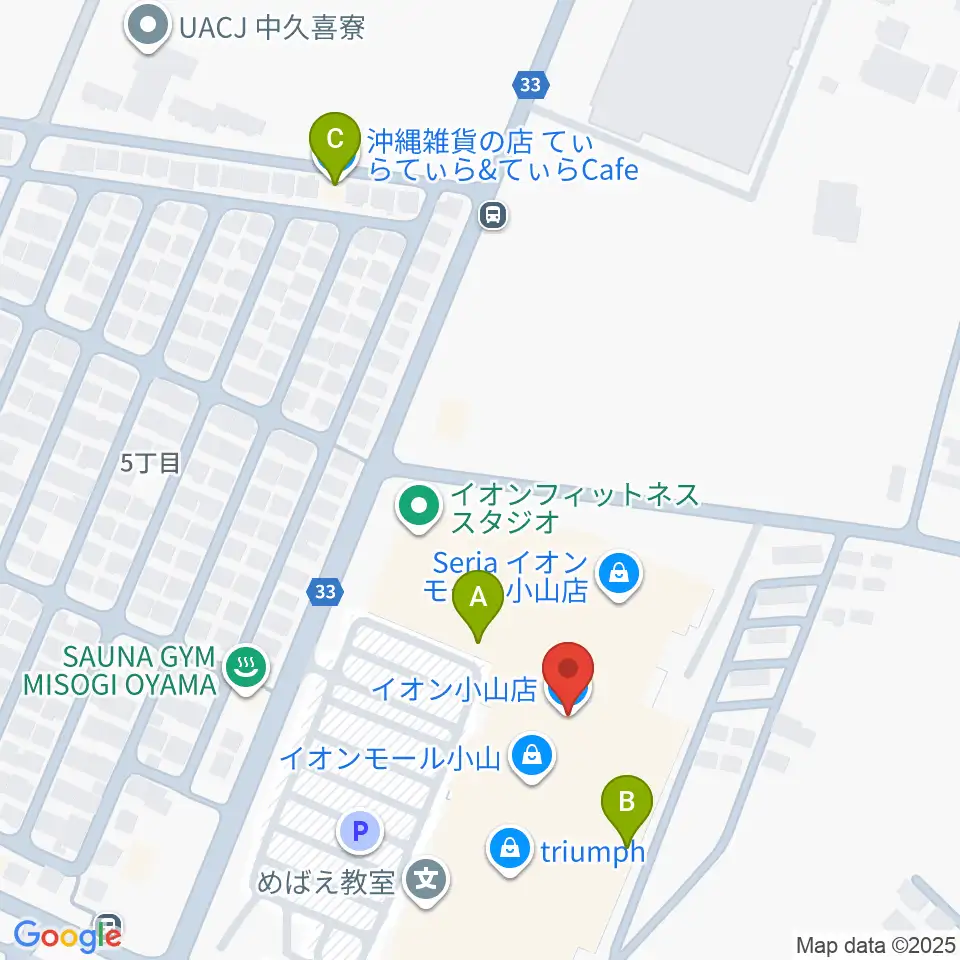 小山カルチャーセンター周辺のカフェ一覧地図