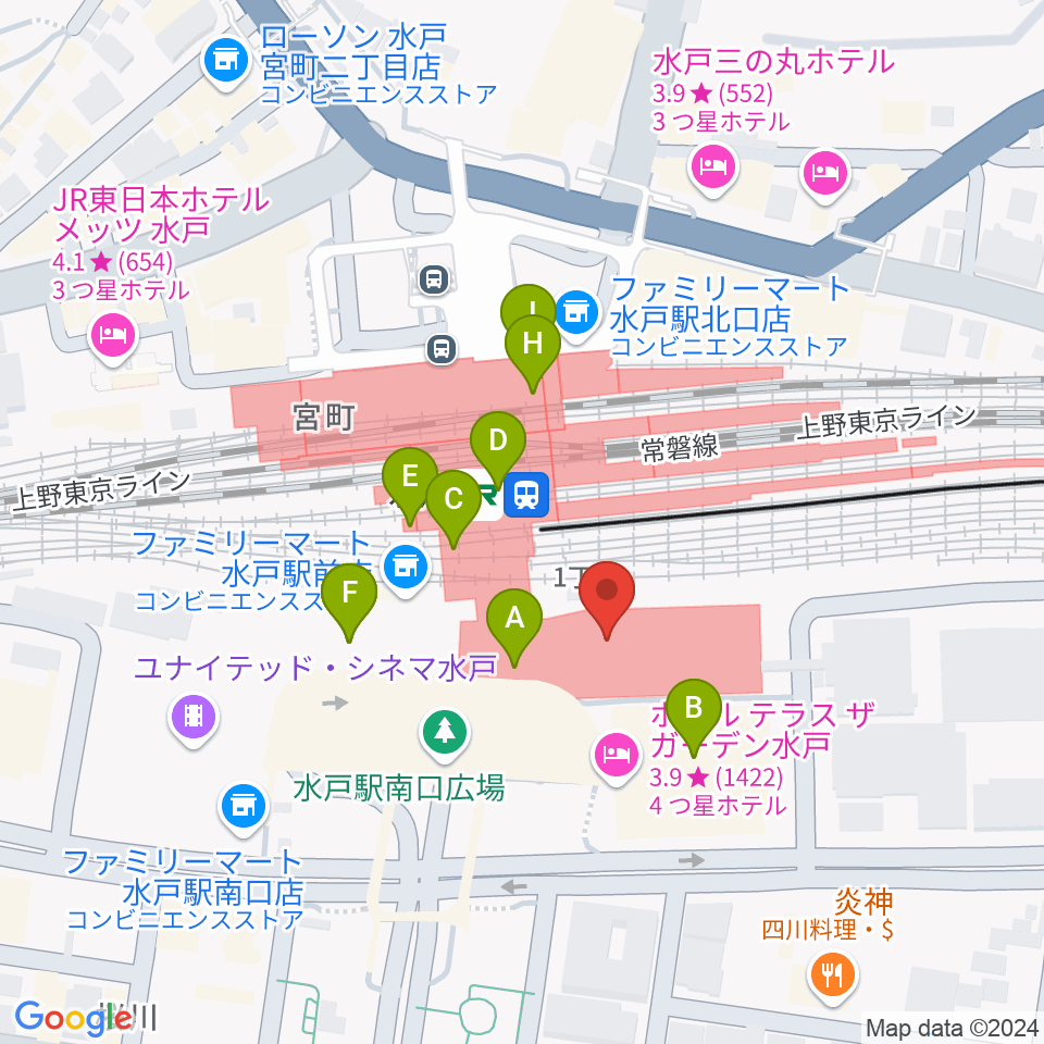 エクセルカルチャーセンター周辺のカフェ一覧地図