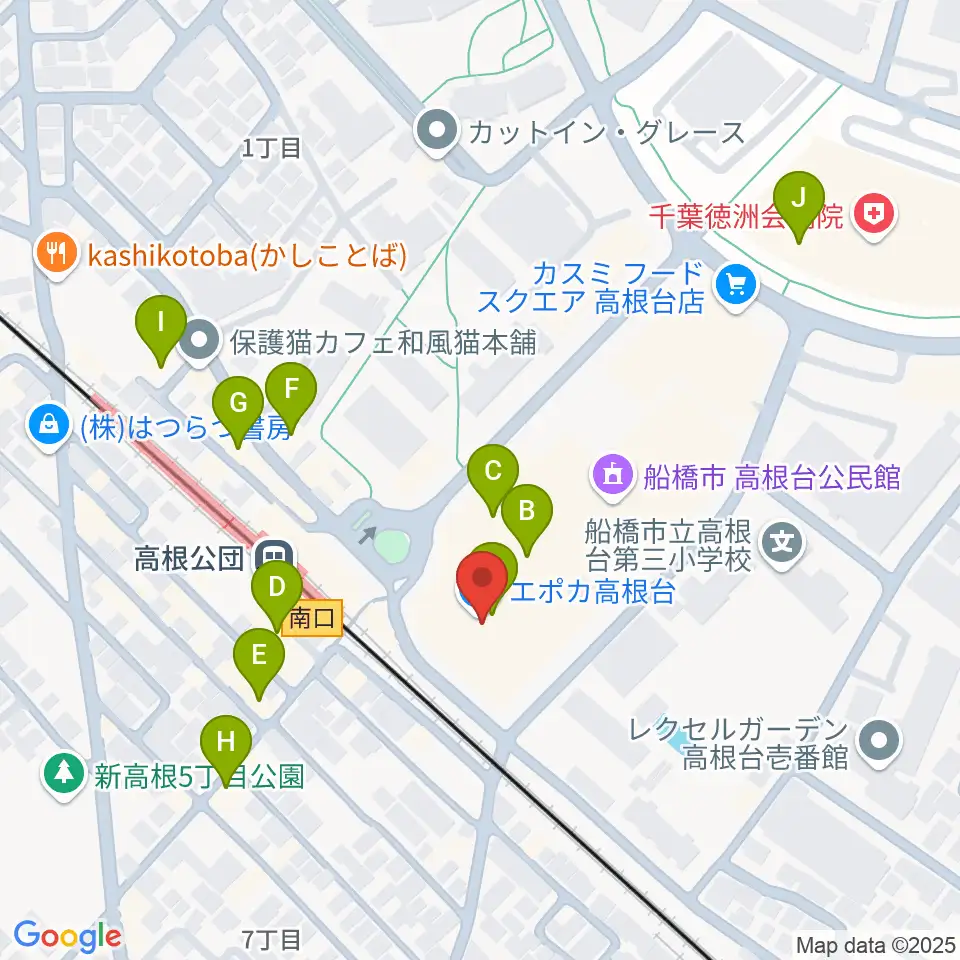 高根台カルチャーセンター周辺のカフェ一覧地図