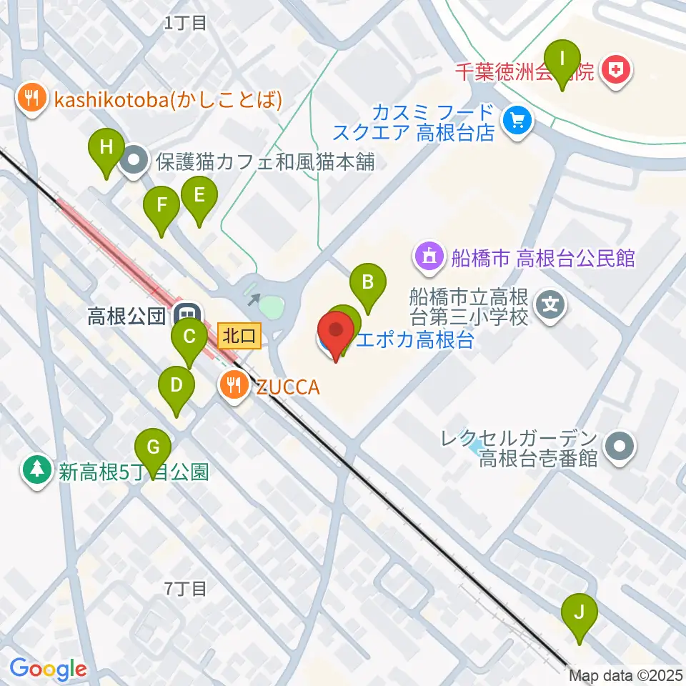高根台カルチャーセンター周辺のカフェ一覧地図