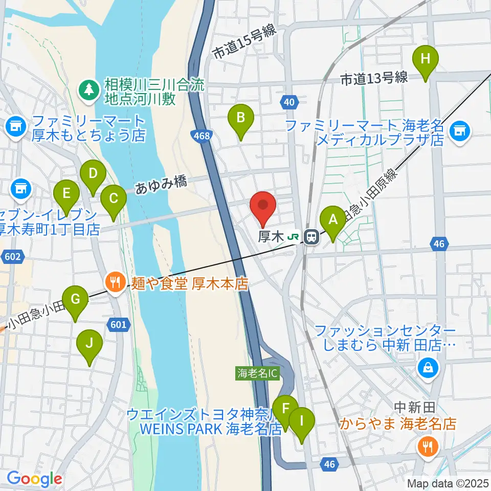 山脇ピアノ教室周辺のカフェ一覧地図