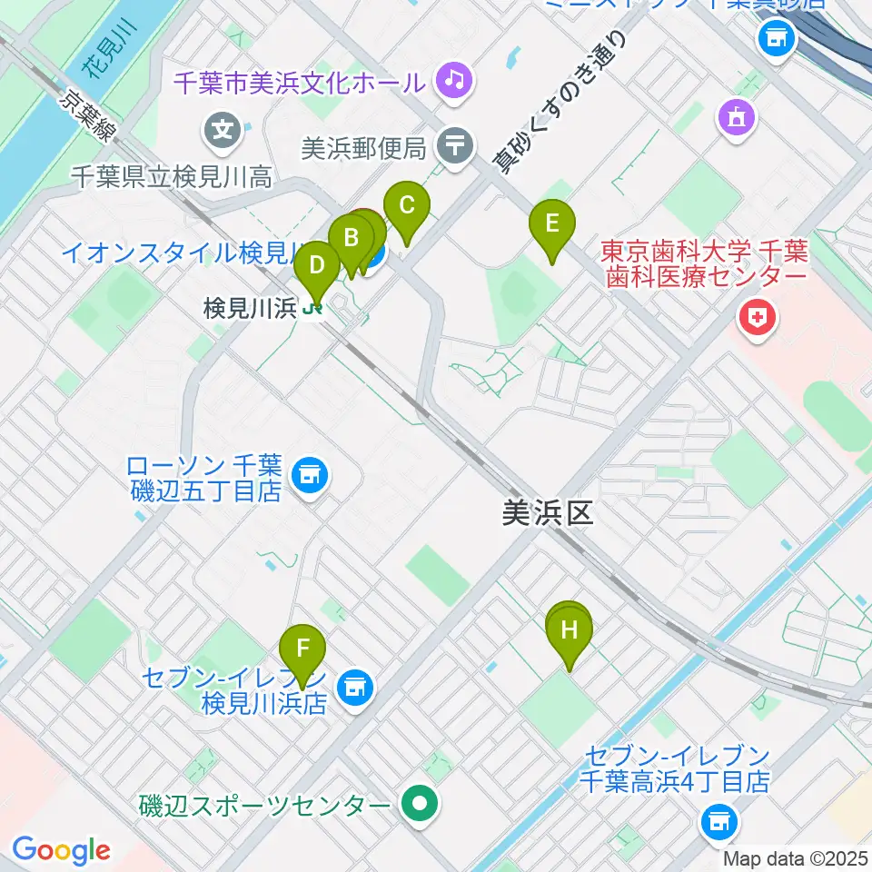 美浜カルチャーセンター周辺のカフェ一覧地図