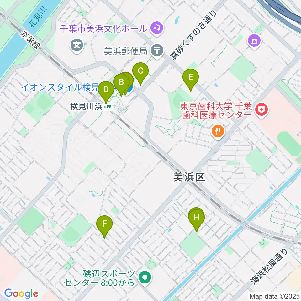 美浜カルチャーセンター周辺のカフェ一覧地図