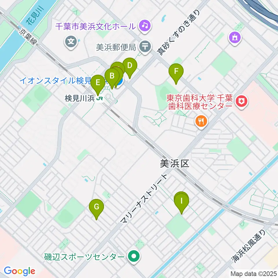 美浜カルチャーセンター周辺のカフェ一覧地図