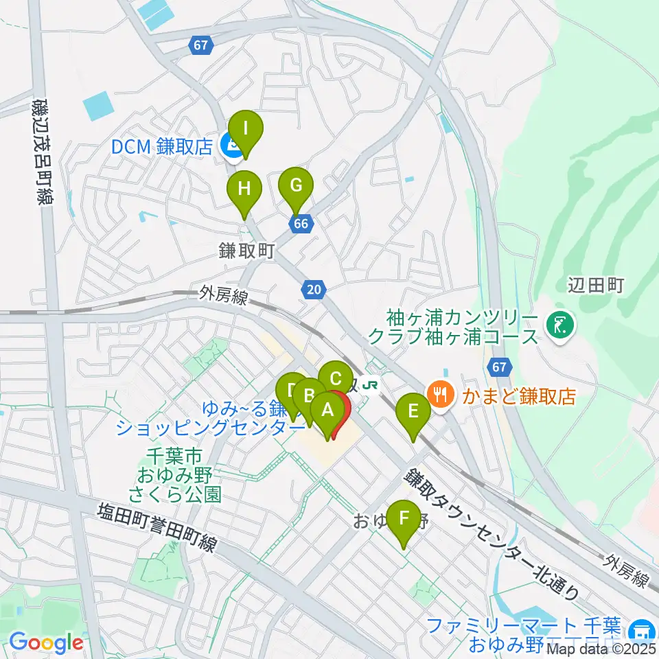 鎌取カルチャーセンター周辺のカフェ一覧地図