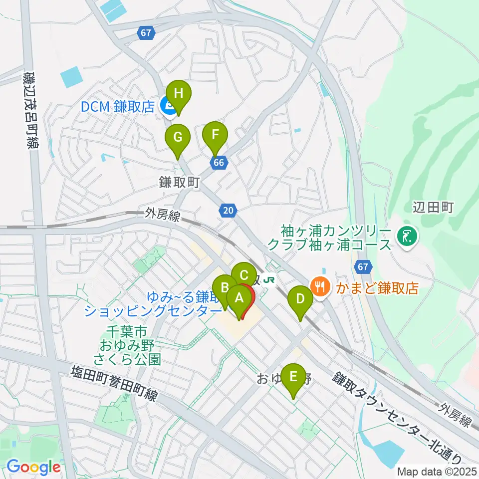 鎌取カルチャーセンター周辺のカフェ一覧地図
