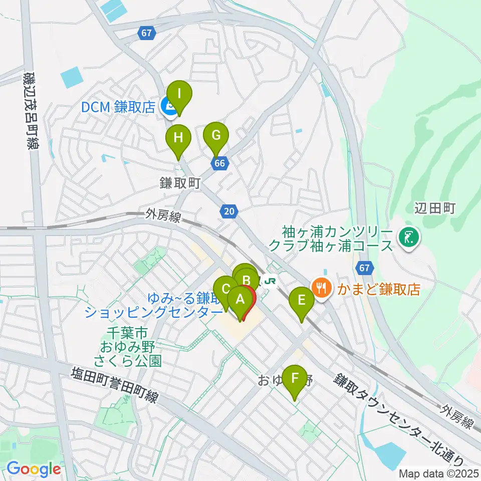 鎌取カルチャーセンター周辺のカフェ一覧地図