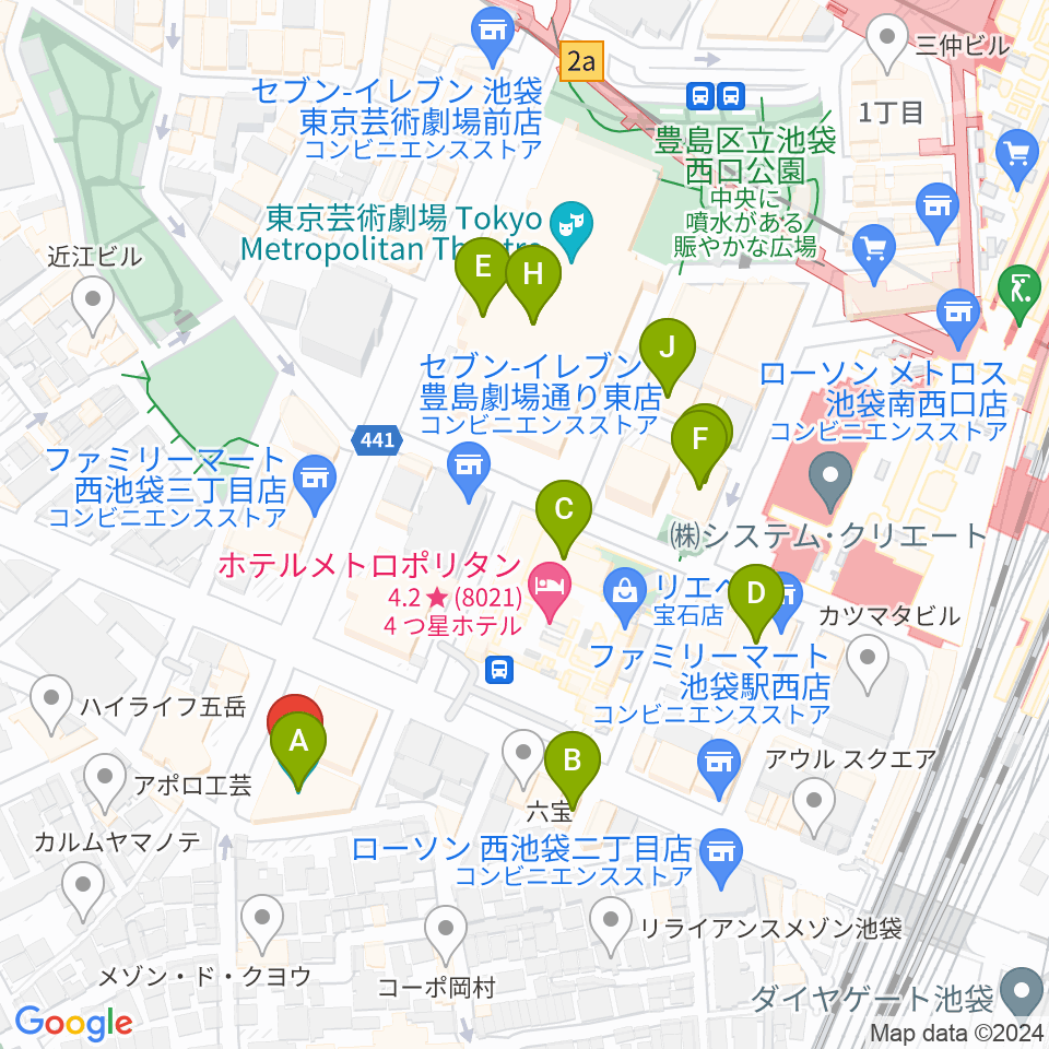 としま産業振興プラザ IKE・Biz周辺のカフェ一覧地図