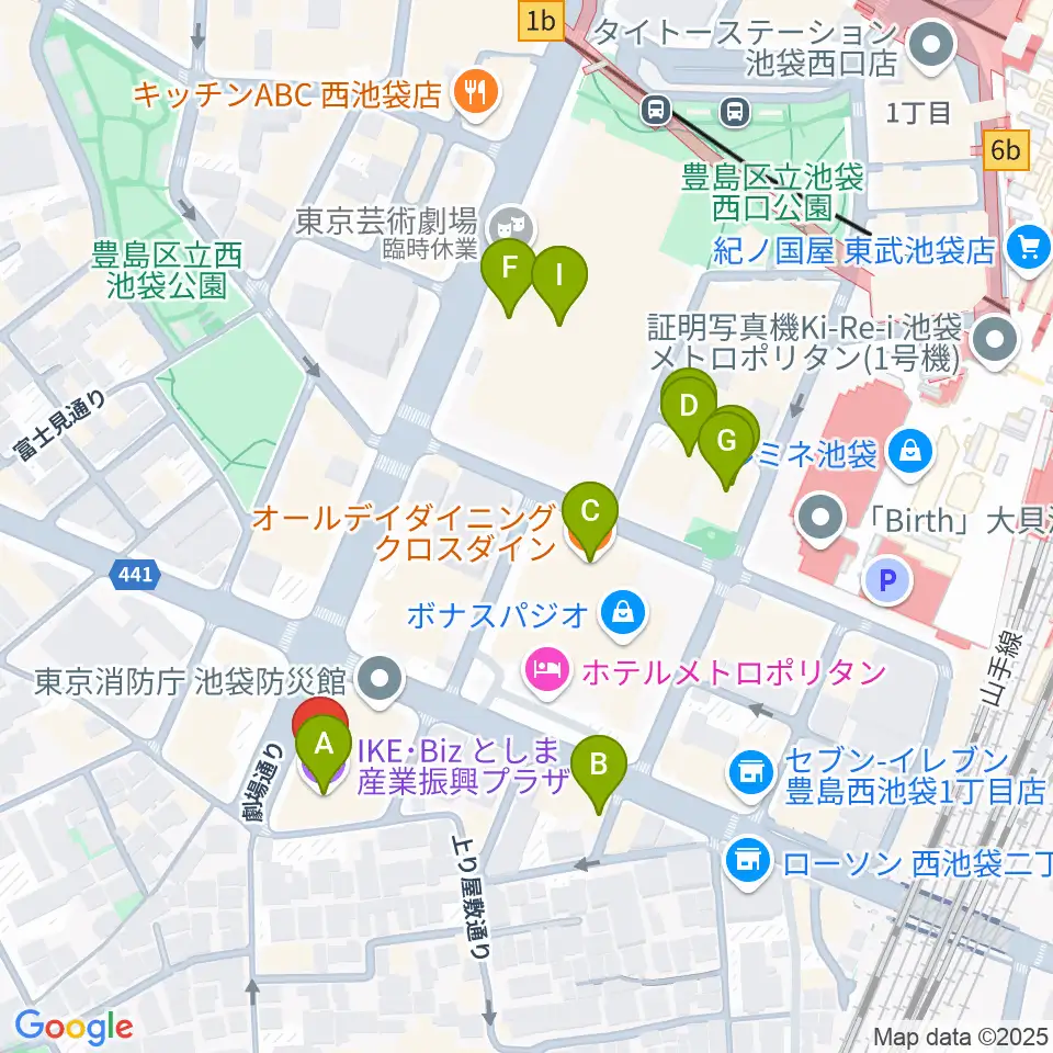 としま産業振興プラザ IKE・Biz周辺のカフェ一覧地図