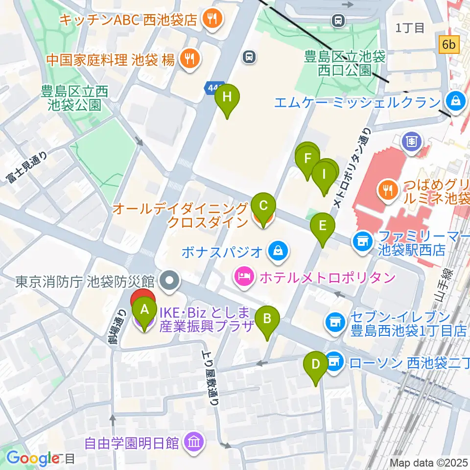 としま産業振興プラザ IKE・Biz周辺のカフェ一覧地図