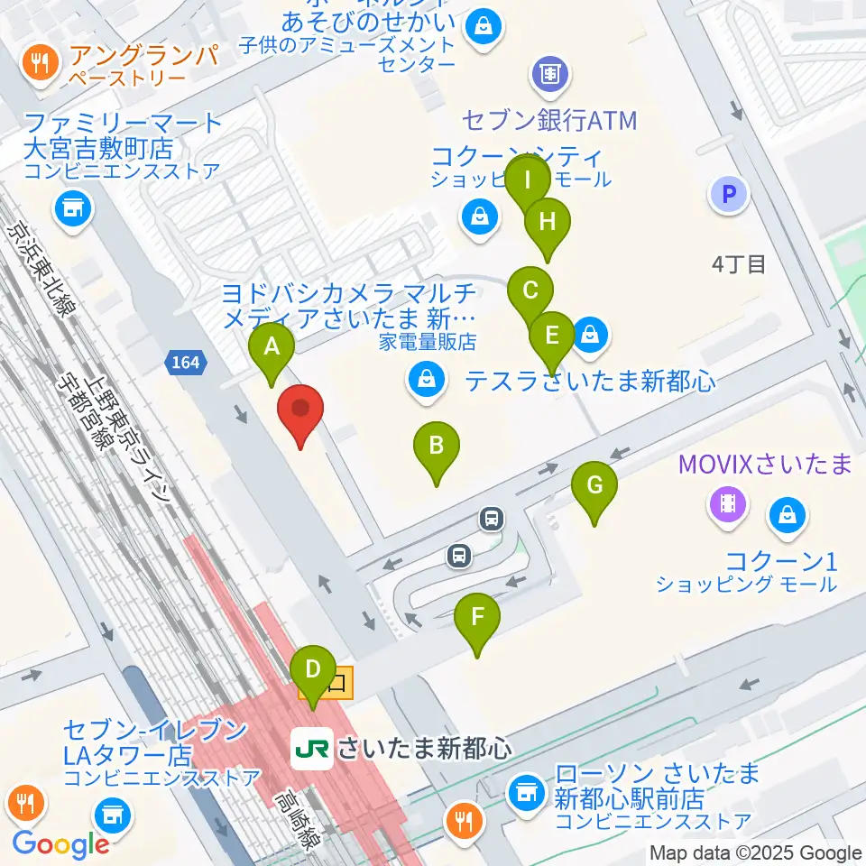 コクーンシティカルチャーセンター周辺のカフェ一覧地図