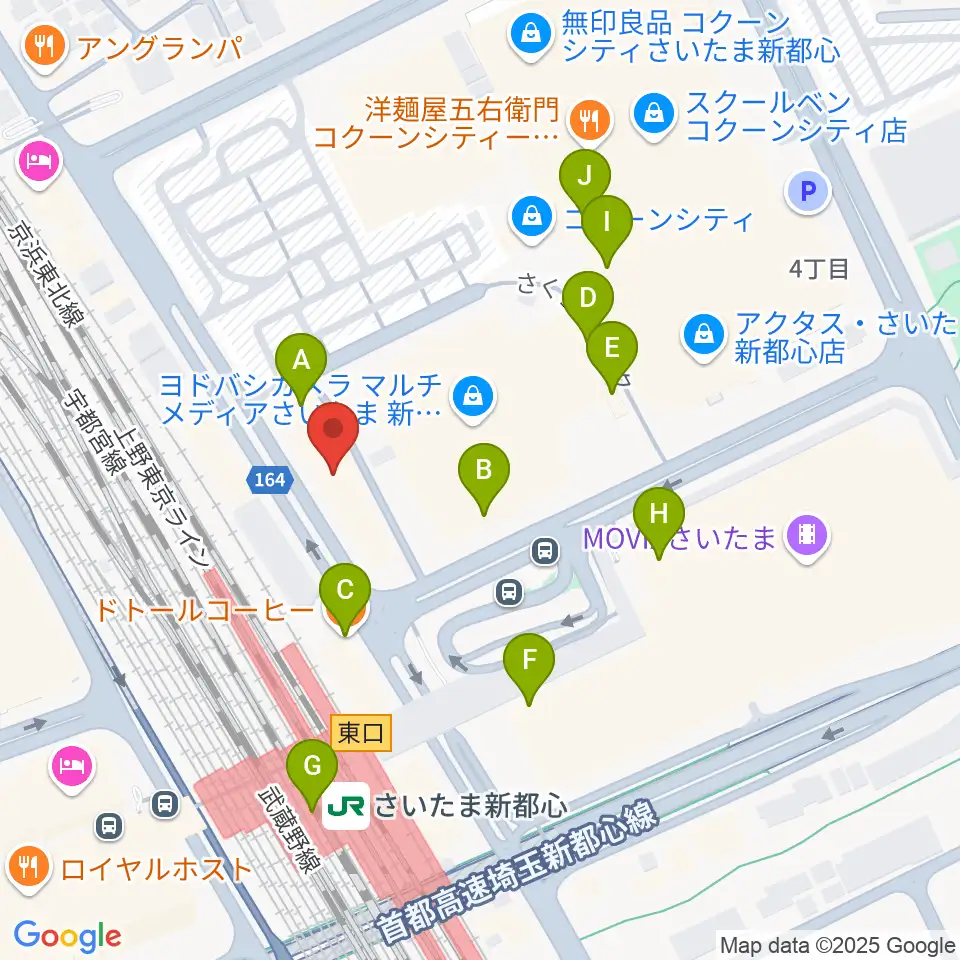 コクーンシティカルチャーセンター周辺のカフェ一覧地図