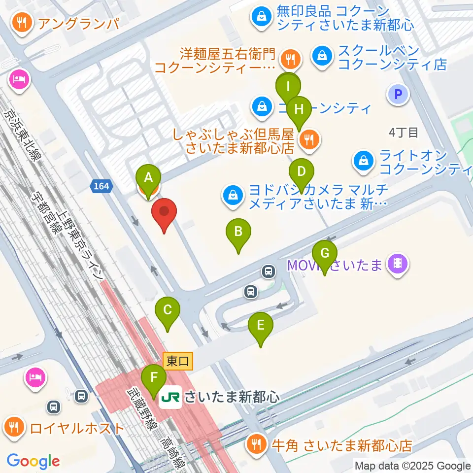 コクーンシティカルチャーセンター周辺のカフェ一覧地図
