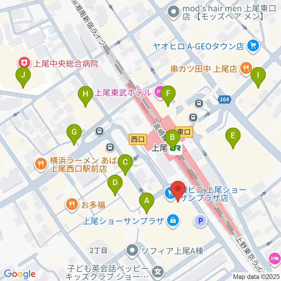 ヨークカルチャーセンター上尾周辺のカフェ一覧地図