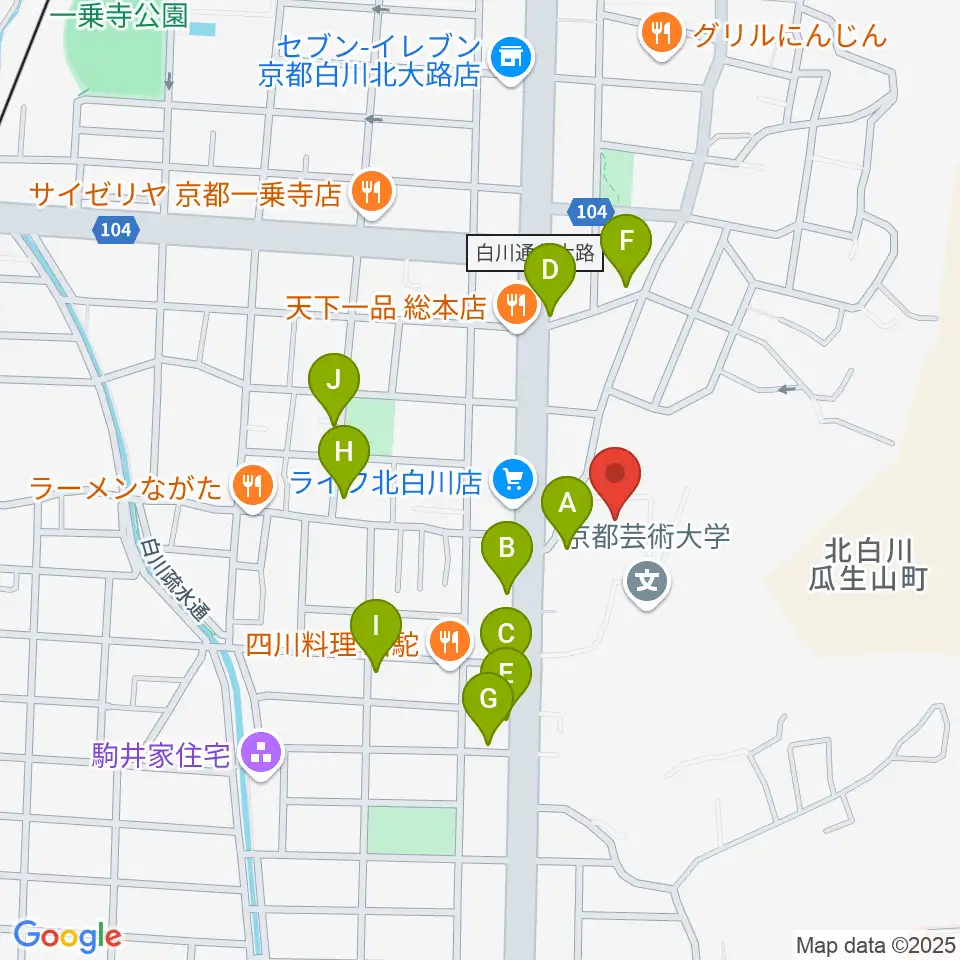 京都芸術劇場 春秋座周辺のカフェ一覧地図