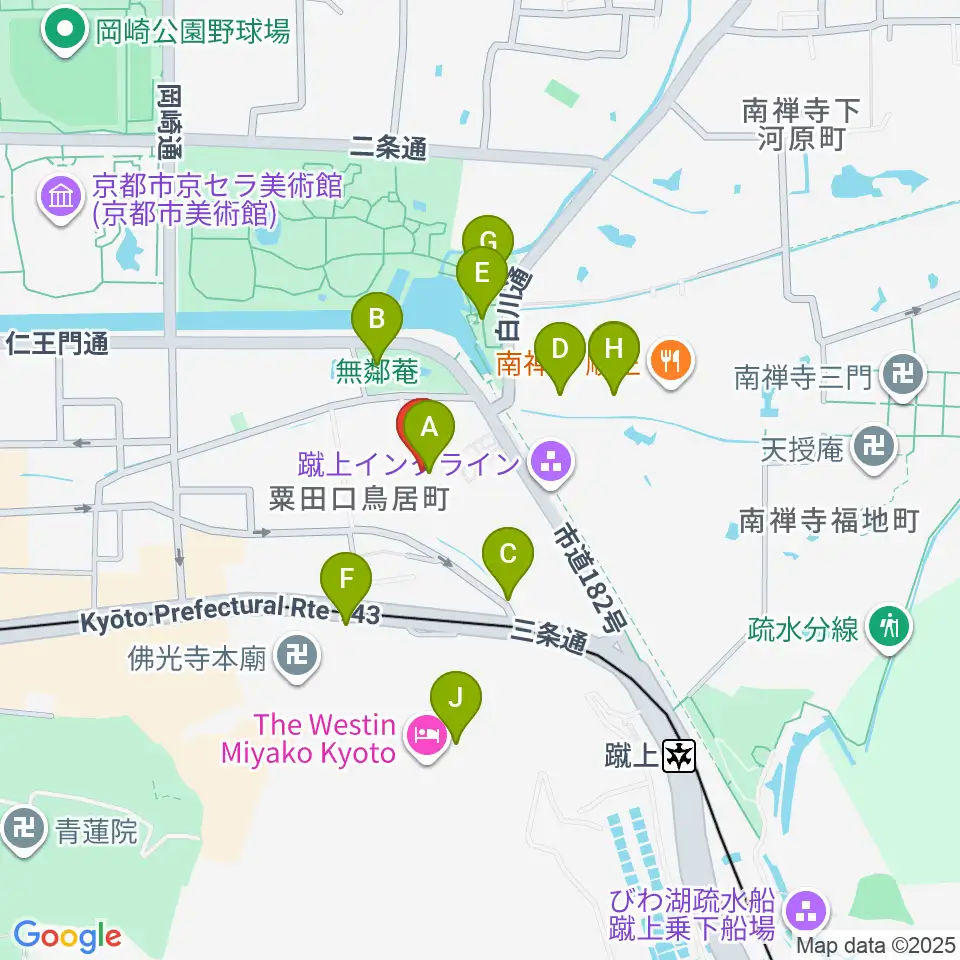 京都市国際交流会館kokoka周辺のカフェ一覧地図