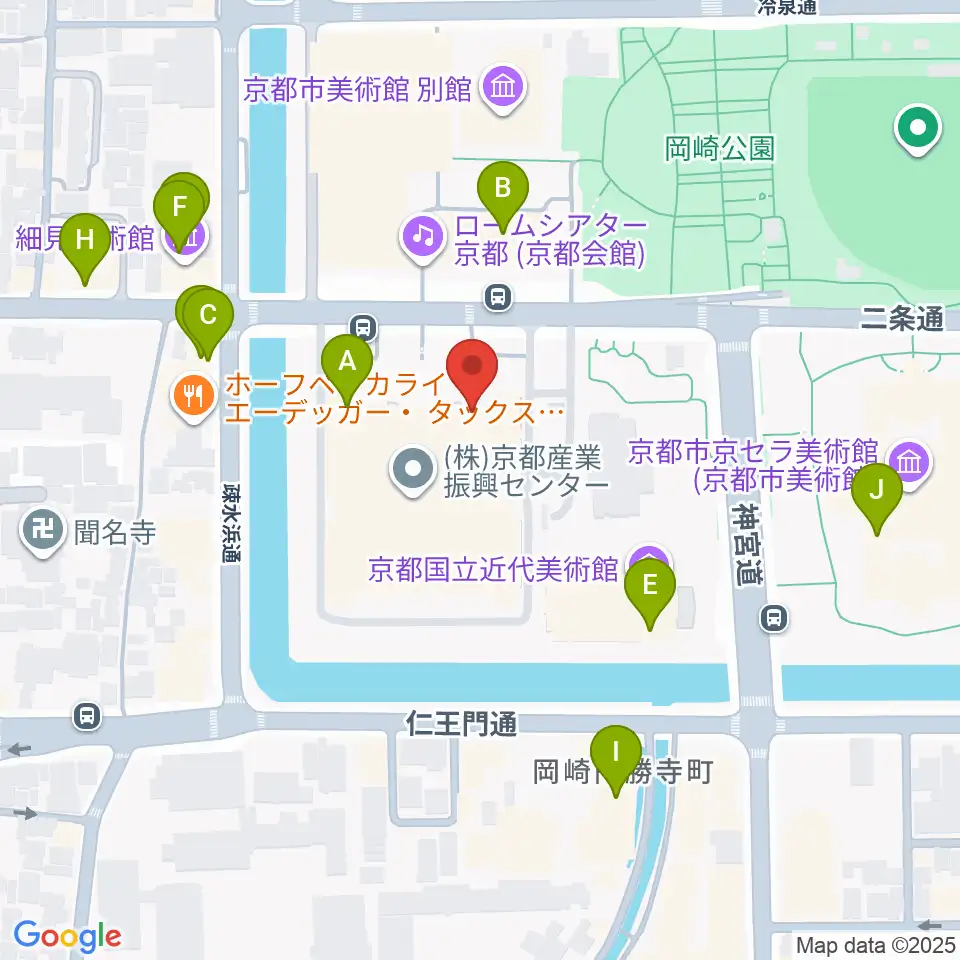 京都伝統産業ミュージアム周辺のカフェ一覧地図