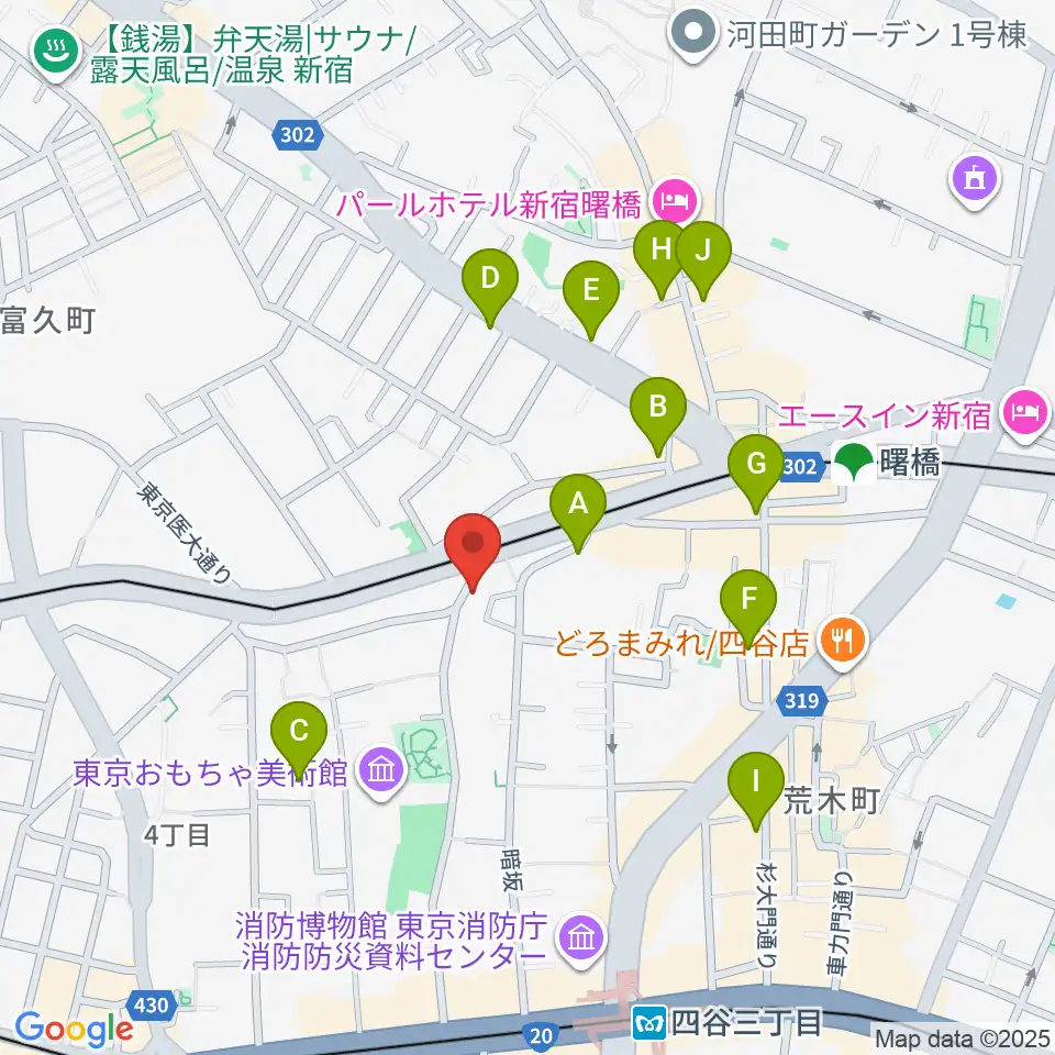 曙橋JAZZBAR FILL IN周辺のカフェ一覧地図