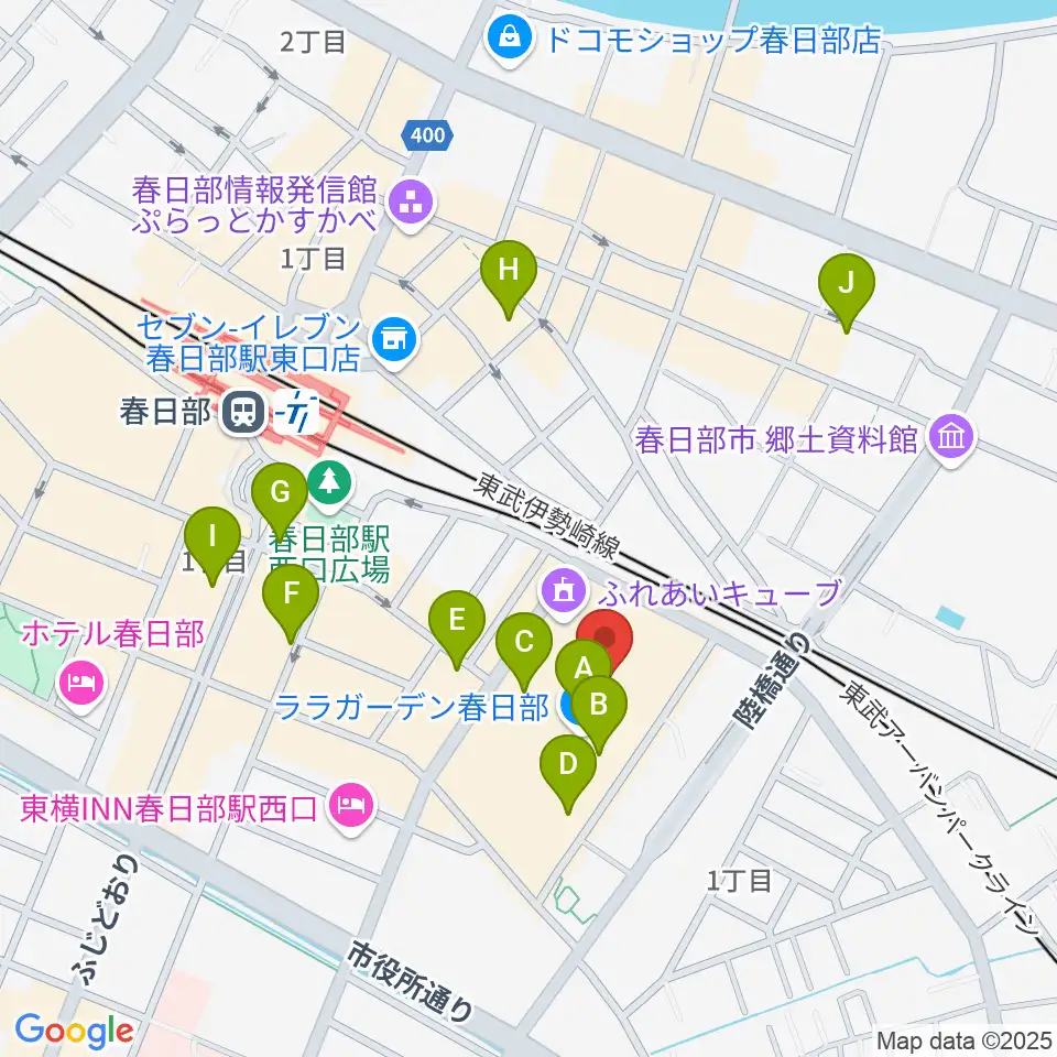 春日部カルチャーセンター周辺のカフェ一覧地図