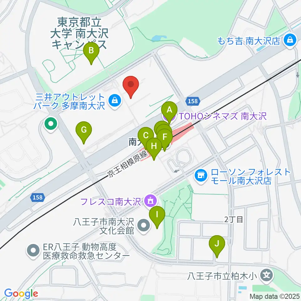 TAMAカルチャーカレッジ周辺のカフェ一覧地図