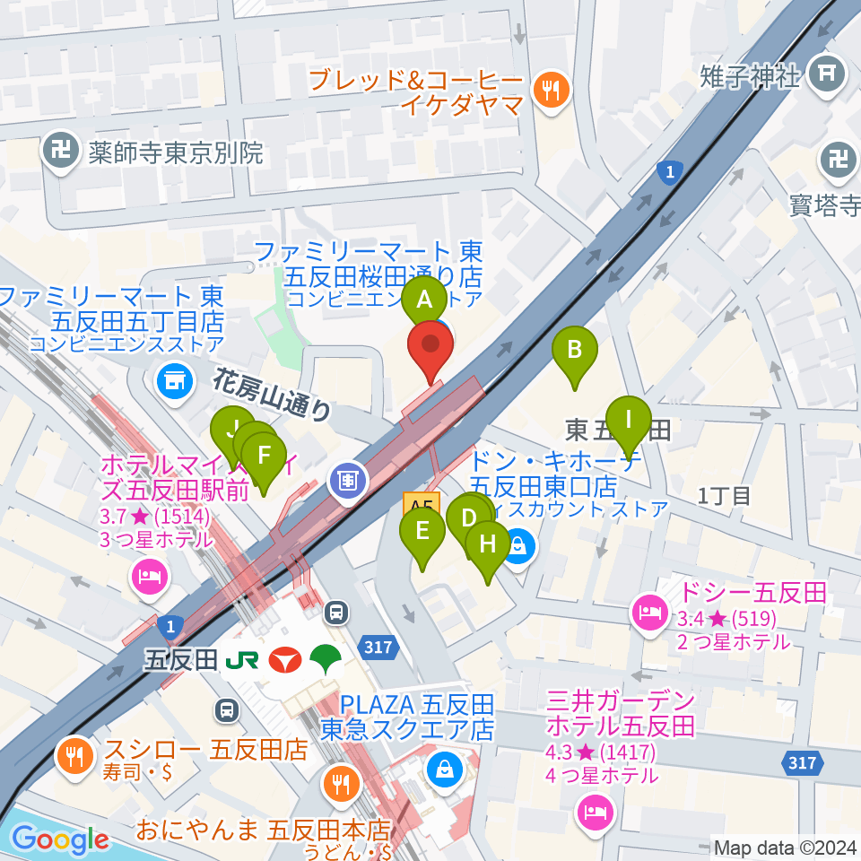 東京デザインセンター・ガレリアホール周辺のカフェ一覧地図