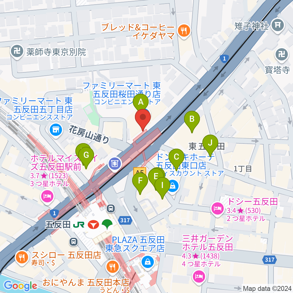 東京デザインセンター・ガレリアホール周辺のカフェ一覧地図