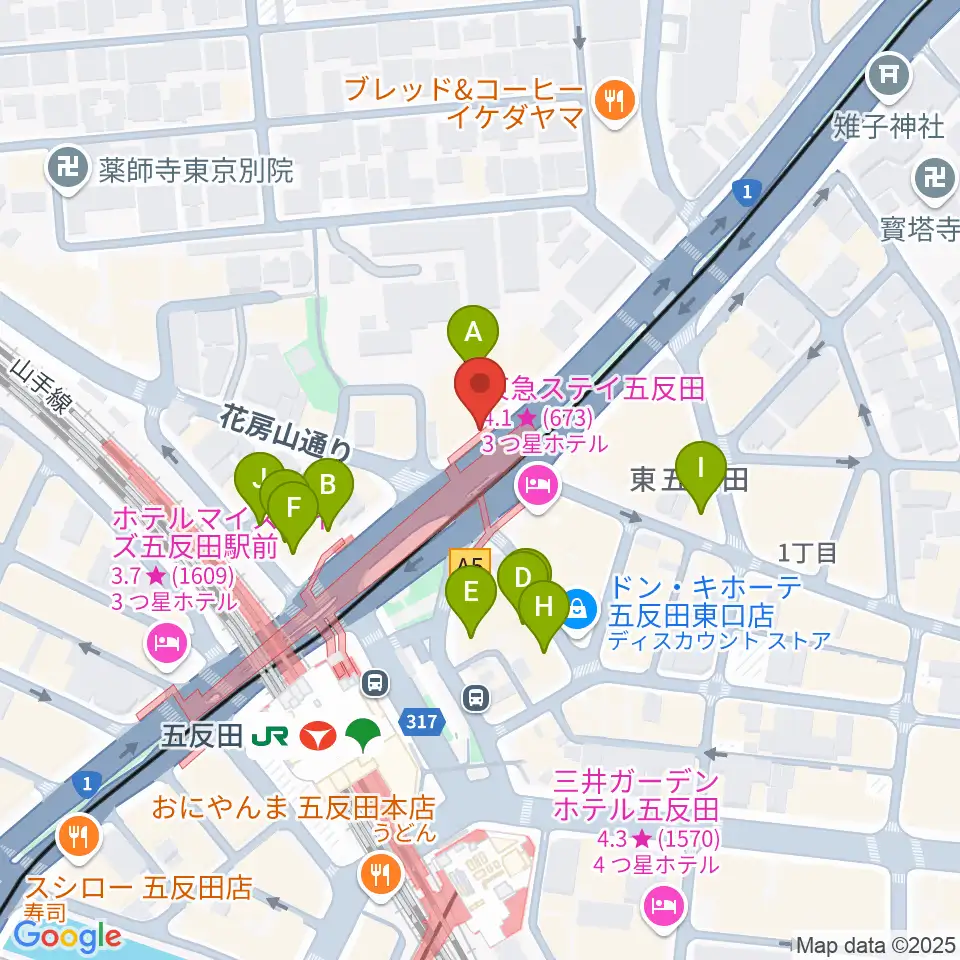 東京デザインセンター・ガレリアホール周辺のカフェ一覧地図