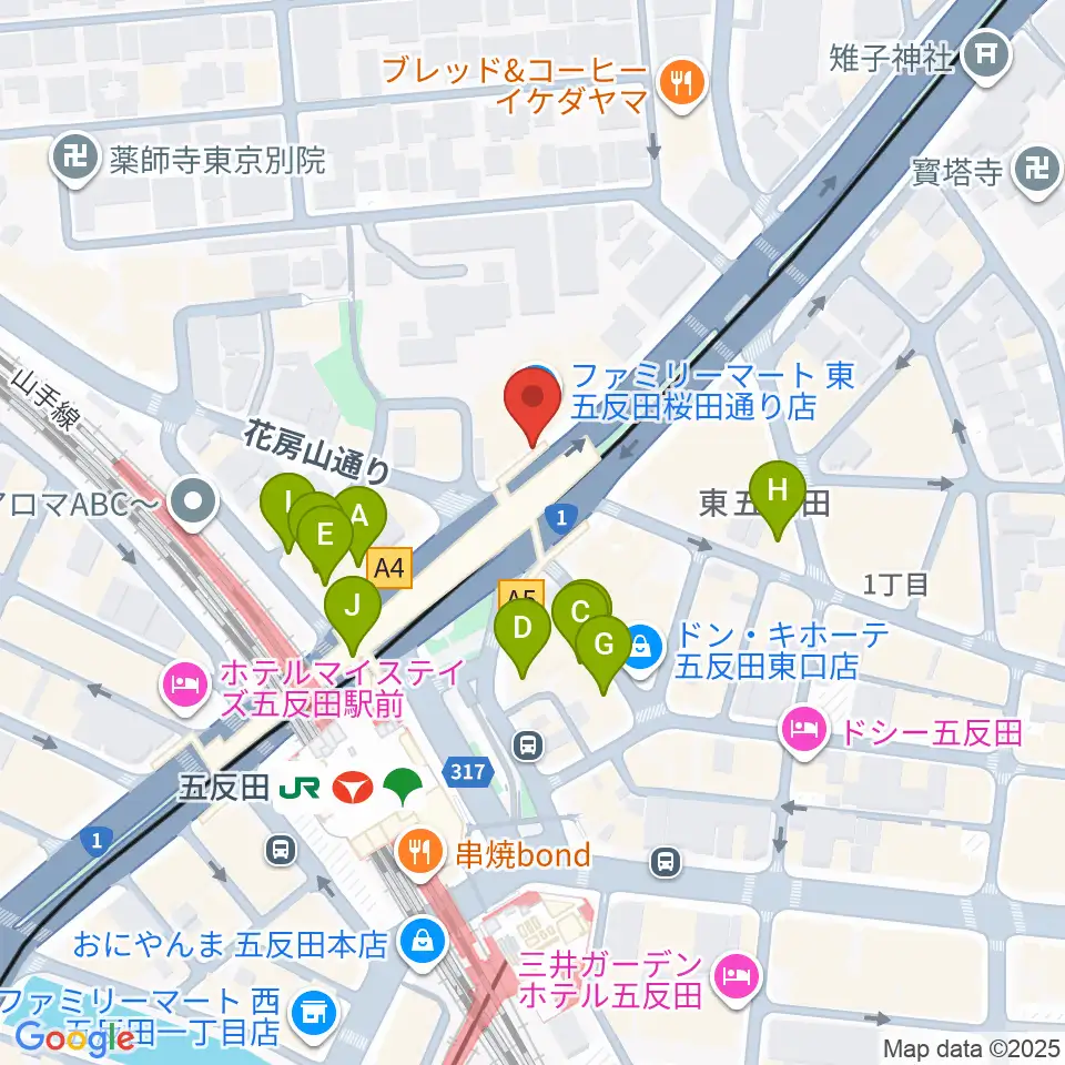 東京デザインセンター・ガレリアホール周辺のカフェ一覧地図