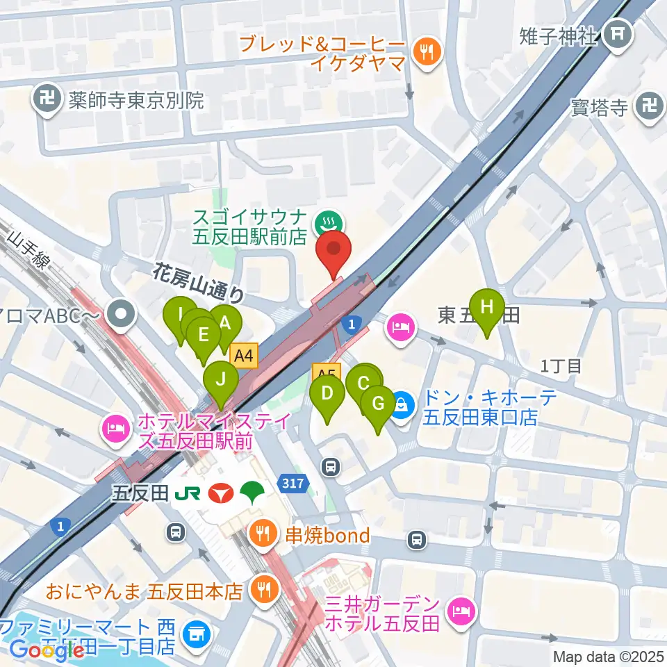 東京デザインセンター・ガレリアホール周辺のカフェ一覧地図