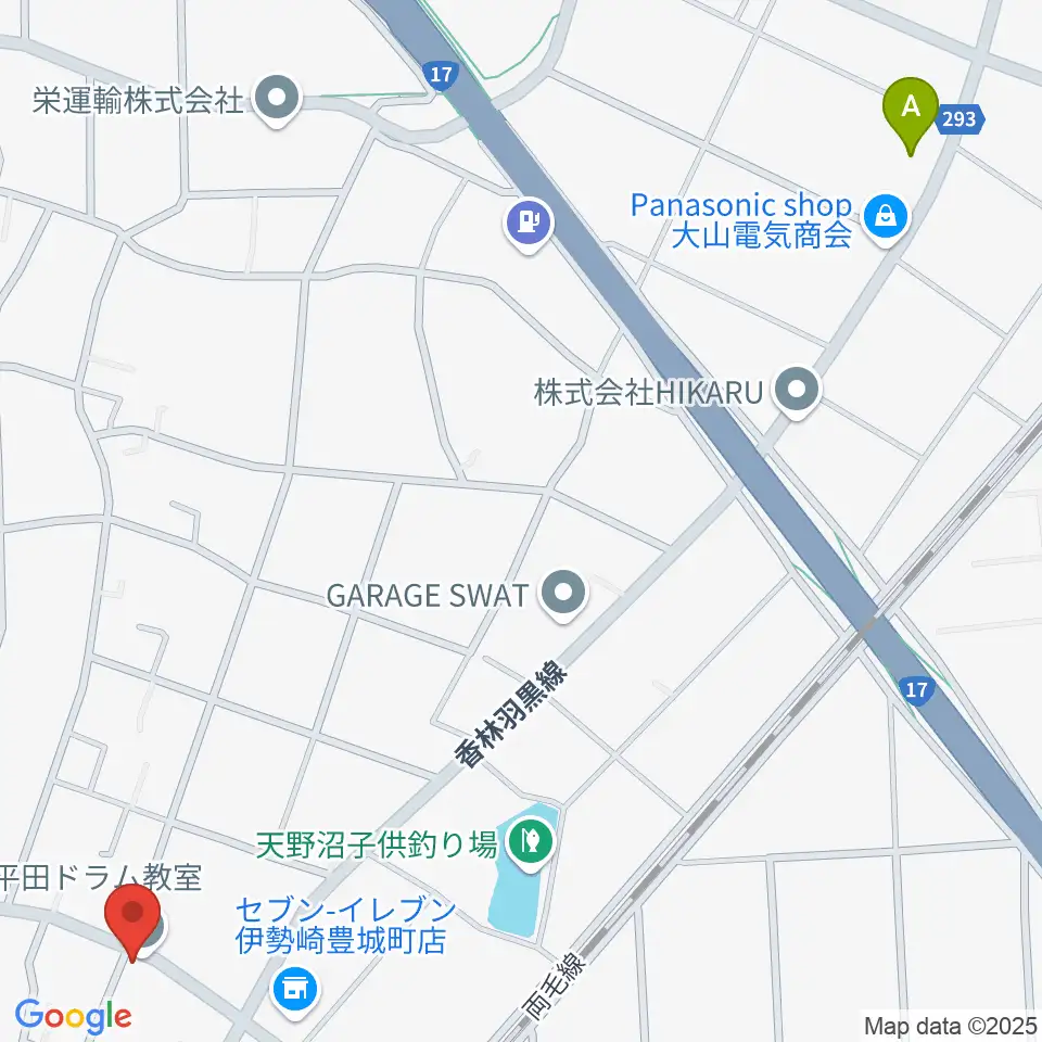 平田ドラム教室 伊勢崎店周辺のカフェ一覧地図