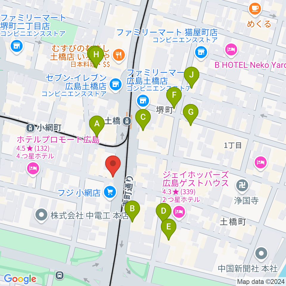 スタジオG周辺のカフェ一覧地図