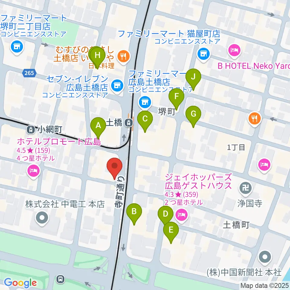 スタジオG周辺のカフェ一覧地図