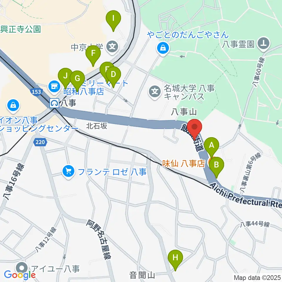 サウンドノート名古屋周辺のカフェ一覧地図