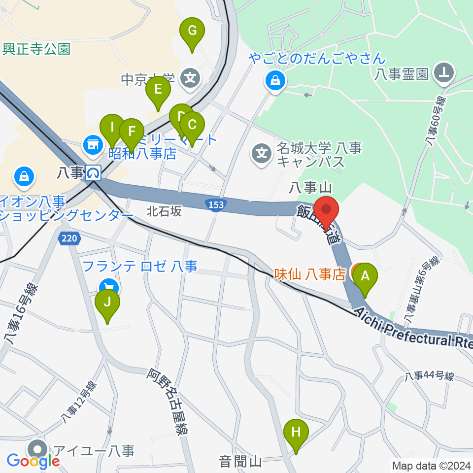 オサスタ周辺のカフェ一覧地図