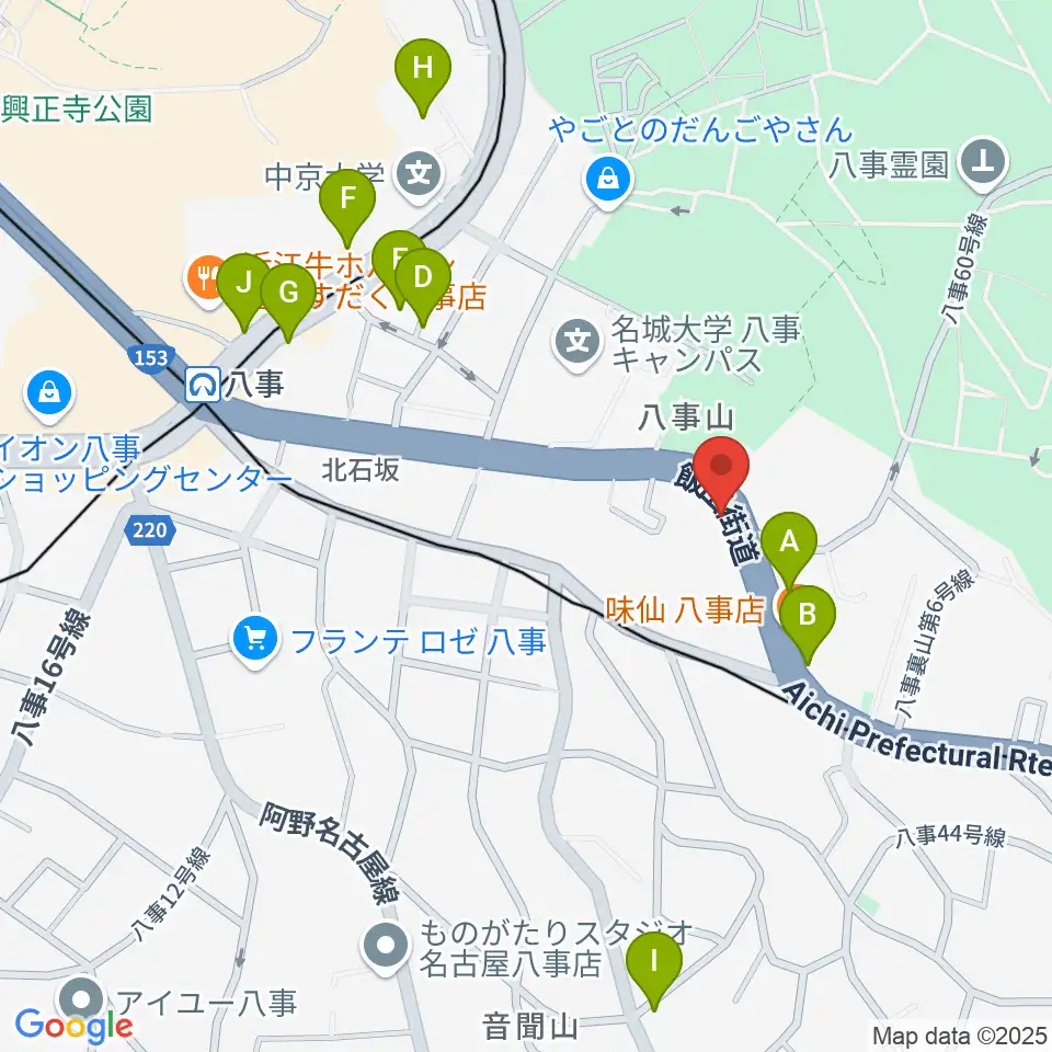 オサスタ周辺のカフェ一覧地図