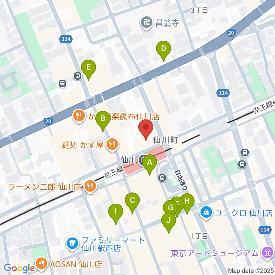 仙川カルチャーセンター周辺のカフェ一覧地図