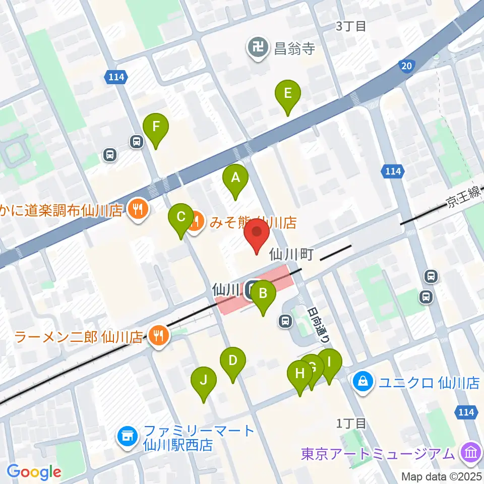 仙川カルチャーセンター周辺のカフェ一覧地図