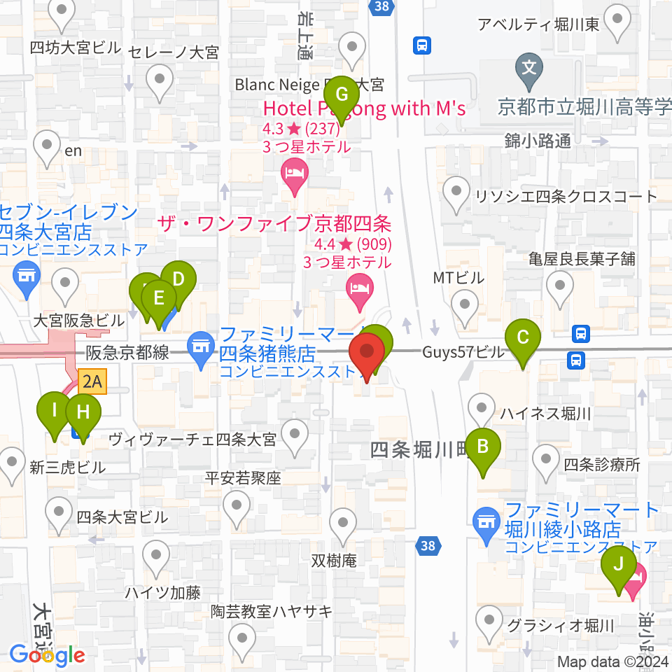 京都ルータールーター周辺のカフェ一覧地図