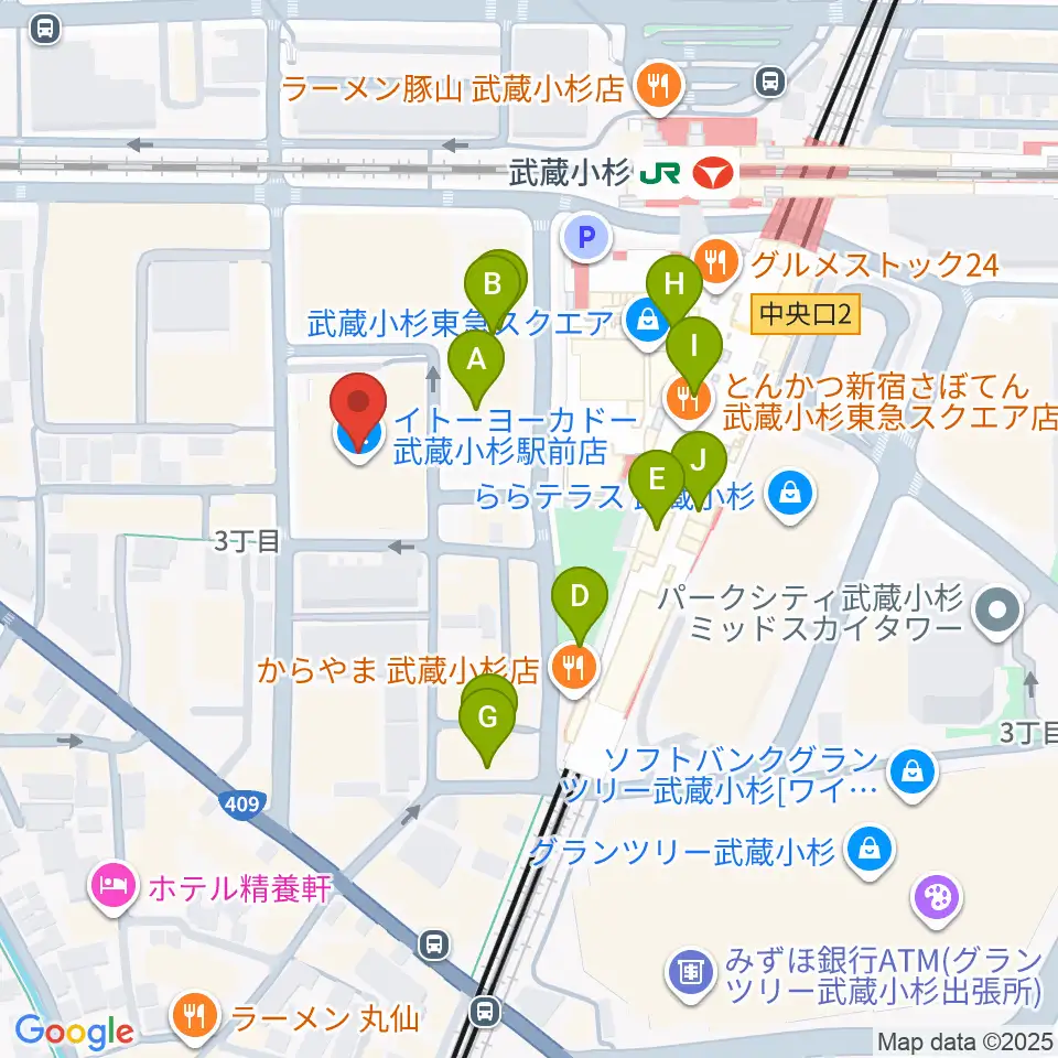 ヨークカルチャーセンター小杉周辺のカフェ一覧地図