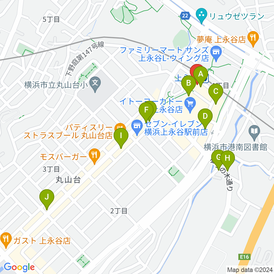 ヨークカルチャーセンター上永谷周辺のカフェ一覧地図