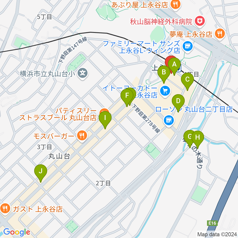 ヨークカルチャーセンター上永谷周辺のカフェ一覧地図