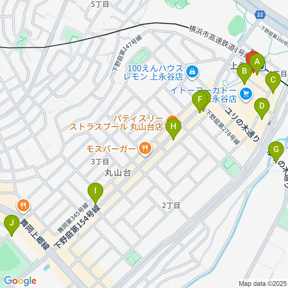 ヨークカルチャーセンター上永谷周辺のカフェ一覧地図