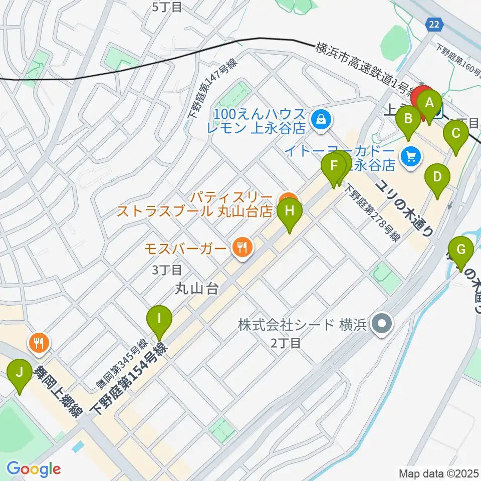 ヨークカルチャーセンター上永谷周辺のカフェ一覧地図